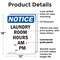 Signmission Laundry Room Hours _ Am - _ Pm, 12 in W x Rectangle, Plastic OS-2PACK-NS-P-1218-V-13978 - alternate 6